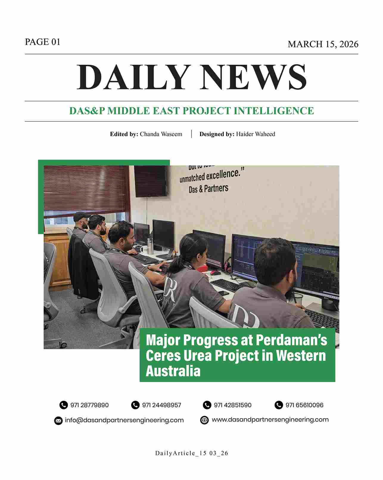 Daily News with DAS&P - 15th Mar 2026