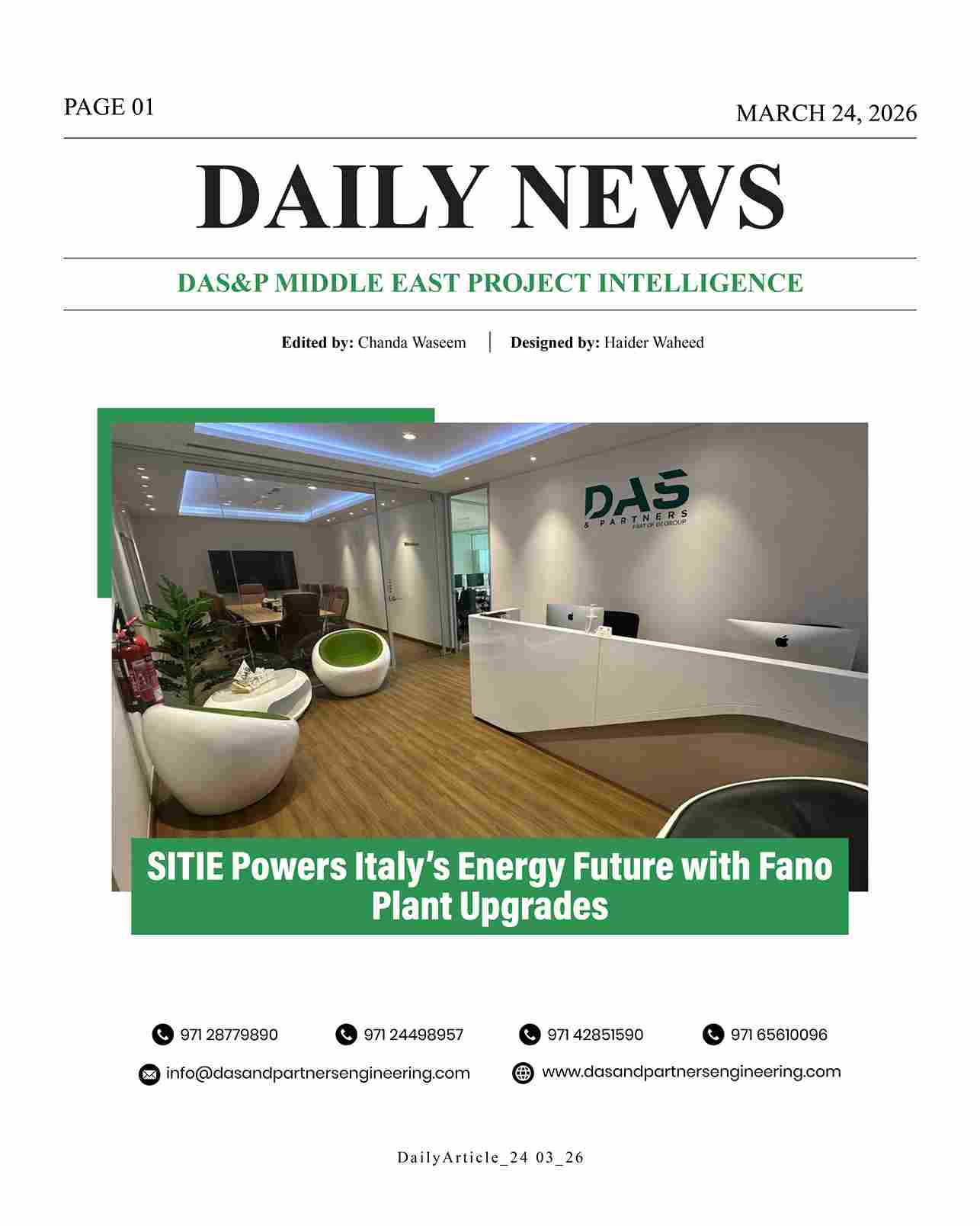 Daily News with DAS&P - 24th Mar 2026